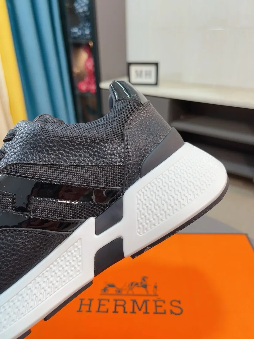 Men's shoes💰580🌸🌸【HERMES】Hermès high-end quality original shoe upper: 🔝tumbled calfskin, suede calfskin, shoe body sewn H totem, outsole: ultra-light TPU foam·rubber; two-color molded outsole, ultra-high quality control·fine workmanship: highlighting (high-end·luxury·grade) 38-44 (45 can be customized)